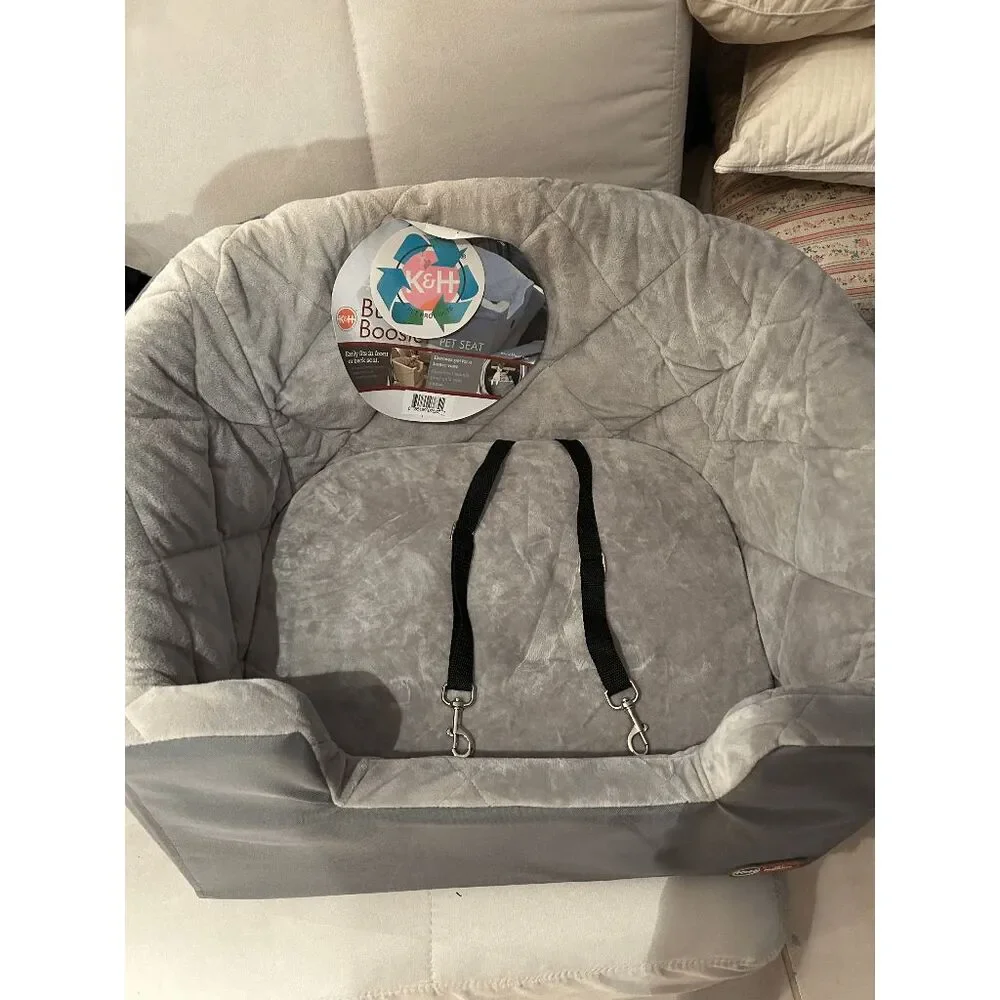 NWT K&H Bucket Booster Pet Dog Car Seat - Large in Gray